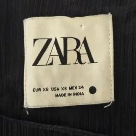 Zara Baby Doll Long Sleeve Sheer Blouse Black XS Like New - Picture 7 of 8